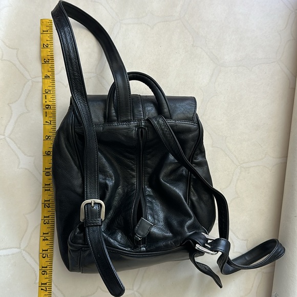 Nine West Retro Mini Leather Top Flap Draw String Backpack - Picture 14 of 16